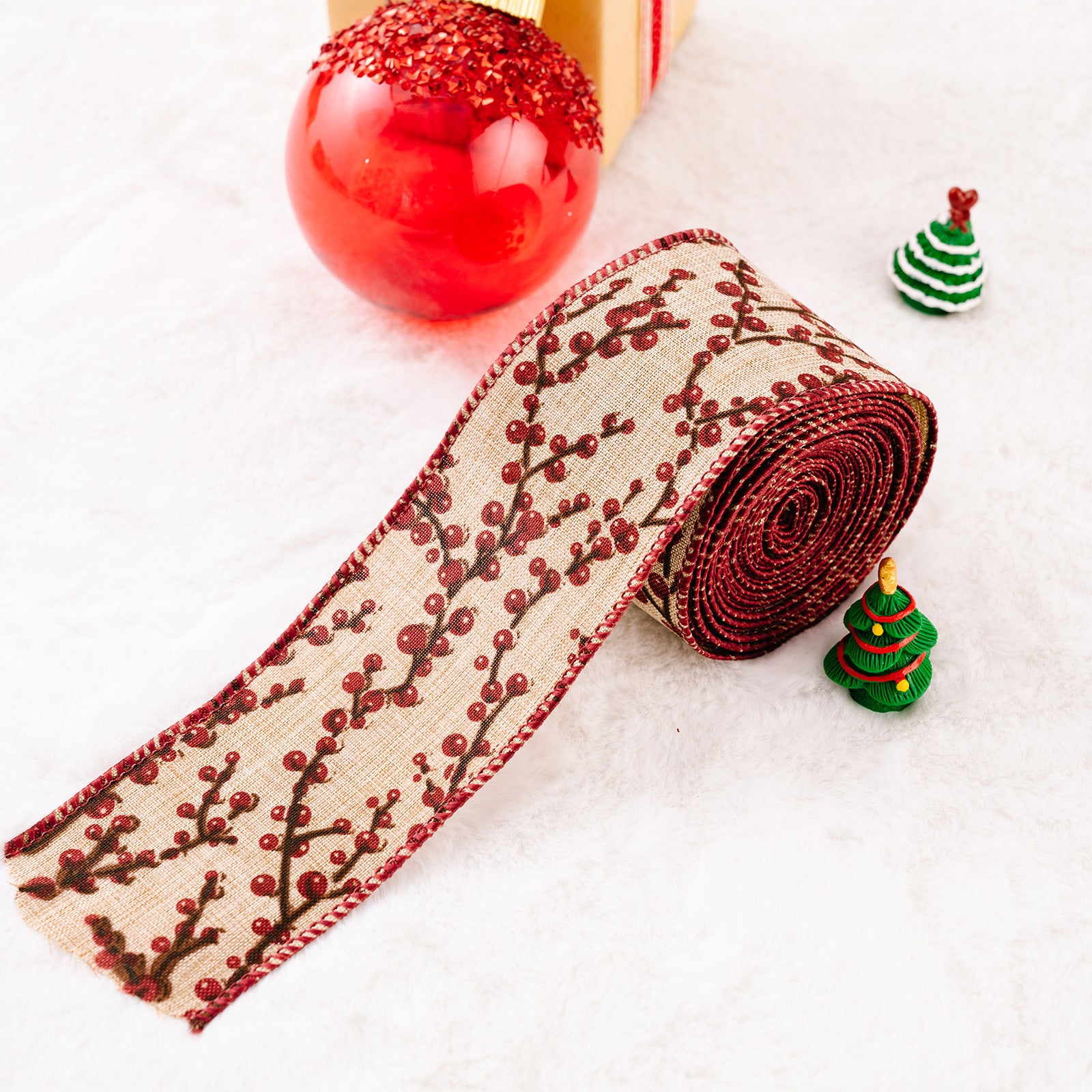 Wholesale Christmas Decorations, Cartoon Stickers, Linen Woven Ribbons